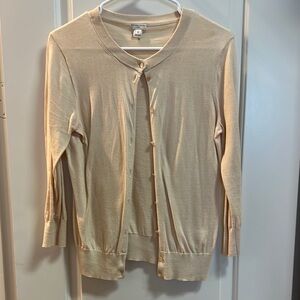 J. Crew Cream Cardigan Sweater 3/4 Sleeve